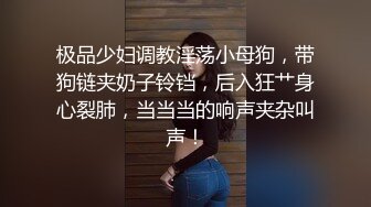 极品少妇调教淫荡小母狗，带狗链夹奶子铃铛，后入狂艹身心裂肺，当当当的响声夹杂叫声！